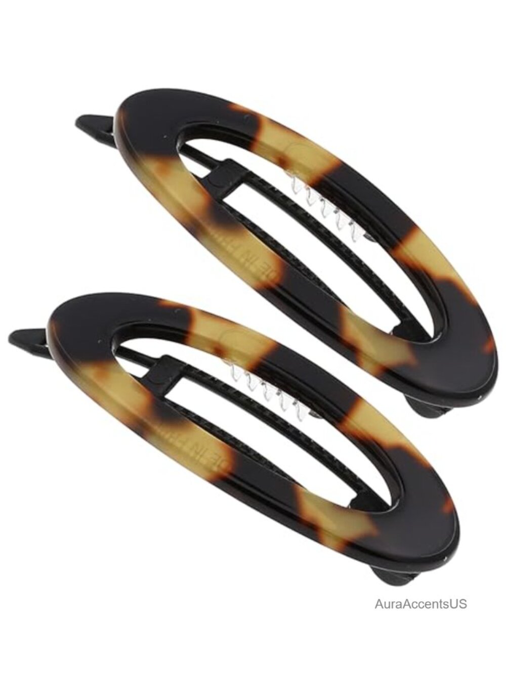 French Hair Barrette Clips for Women, Metal-Free Closure, 2 Inch, Cellulose